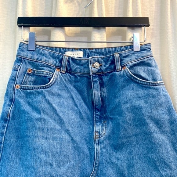 Women’s TopShop Distressed Blue Jean Skirt Size 6 - Picture 2 of 6